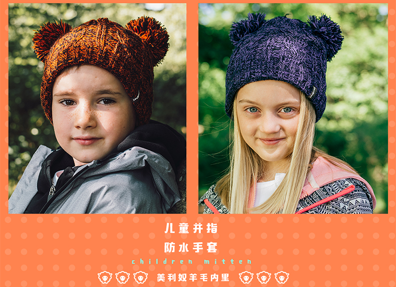 DexShell Dai Shi ngón tay trẻ em găng tay ấm Merino len không thấm nước và lớp ẩm cho bánh sandwich DG536 - Găng tay ống tay chống nắng nam
