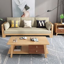 Nordic style sofa bed small apartment Net red living room multifunctional dual-purpose foldable 3-person modern simple