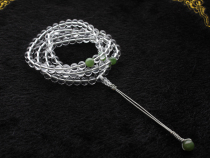 Full net body natural white crystal 108 beads rosary Jasper can be equipped with counter counting clip
