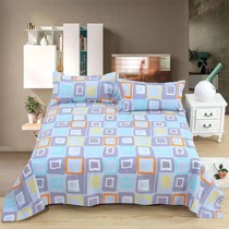 college student dorm room home up and down single double bed pure cotton cant not fall out of color coarse cloth bed linen quilt cover three sets