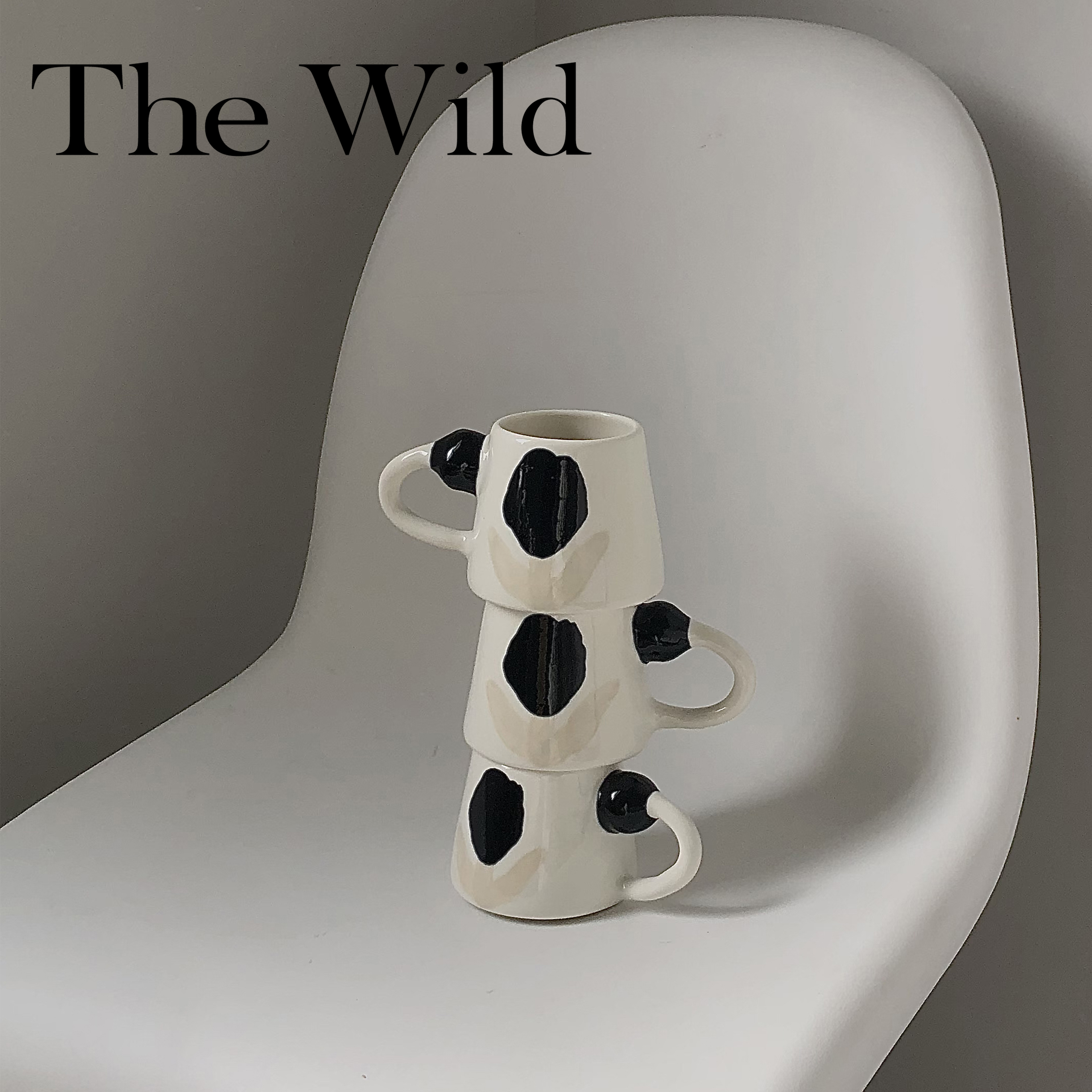 Wilderness Report) Dark Black Tulip Small Crowdsourced Independent Design Original Handmade Creative Ceramic Coffee Milk Glass-Taobao