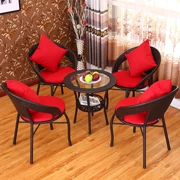 Wicker ghế ba mảnh bàn ban công và ghế năm mảnh phòng khách đồ nội thất giải trí bàn ghế ngoài trời vườn cà phê bàn ​​ghế kết hợp - Bàn ghế ngoài trời / sân