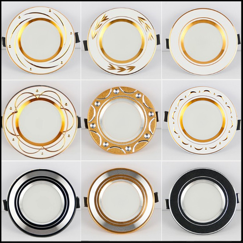 Downlight LED ceiling light embedded home 5 watt tricolor living room aisle ceiling hole lamp cat's eye lamp spotlight