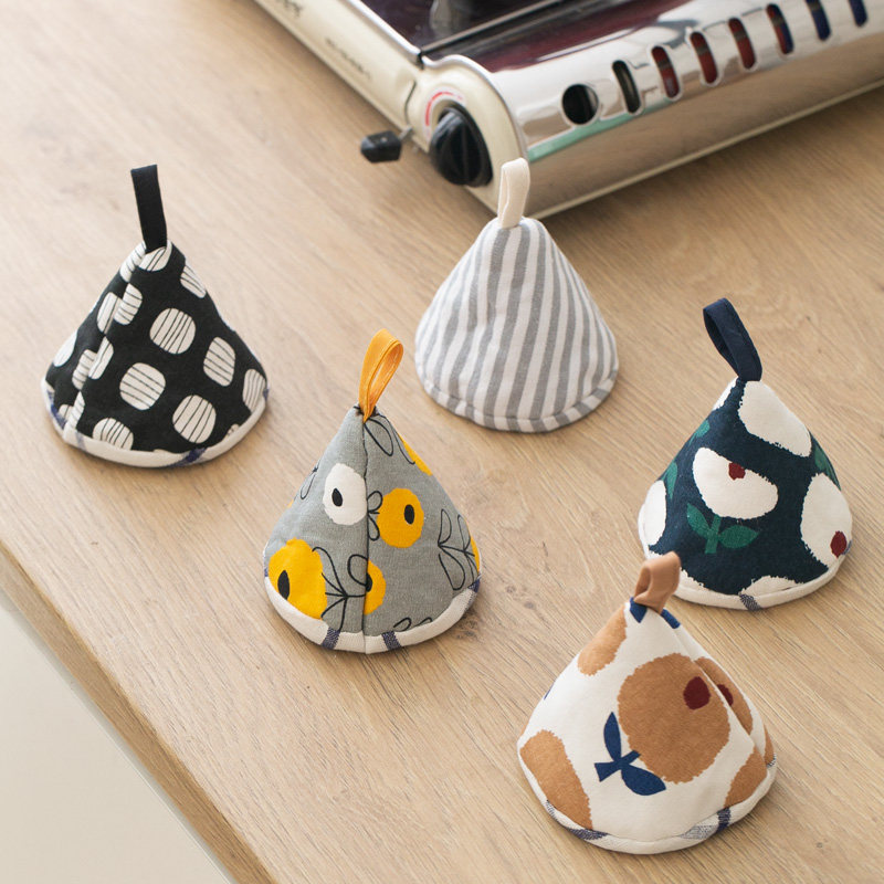 Nordic minimal cloth thick cotton anti - hot hat insulation handle pot cover small glove baking oven