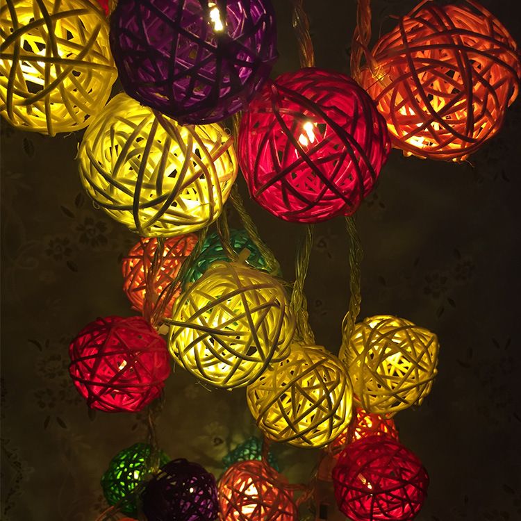 Usd 4 19 Wedding Lights String Props Handmade Rattan Ball Wedding Lights String Props Handmade Rattan Ball Decorative Rainbow Plug New Models
