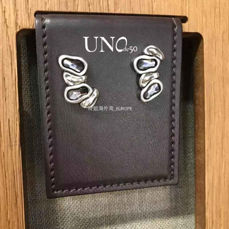 Limited special price Spain small crowdboomer UNOde50 grey crystal earbuds hand-made original European and American INS personality