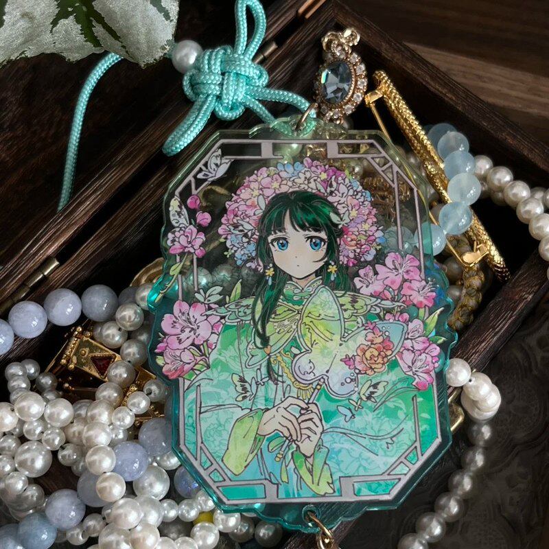 Pharmacy Girl's Whispering Cat Acrylic Keychain Exquisite Pain Relief Decoration Anime Gift