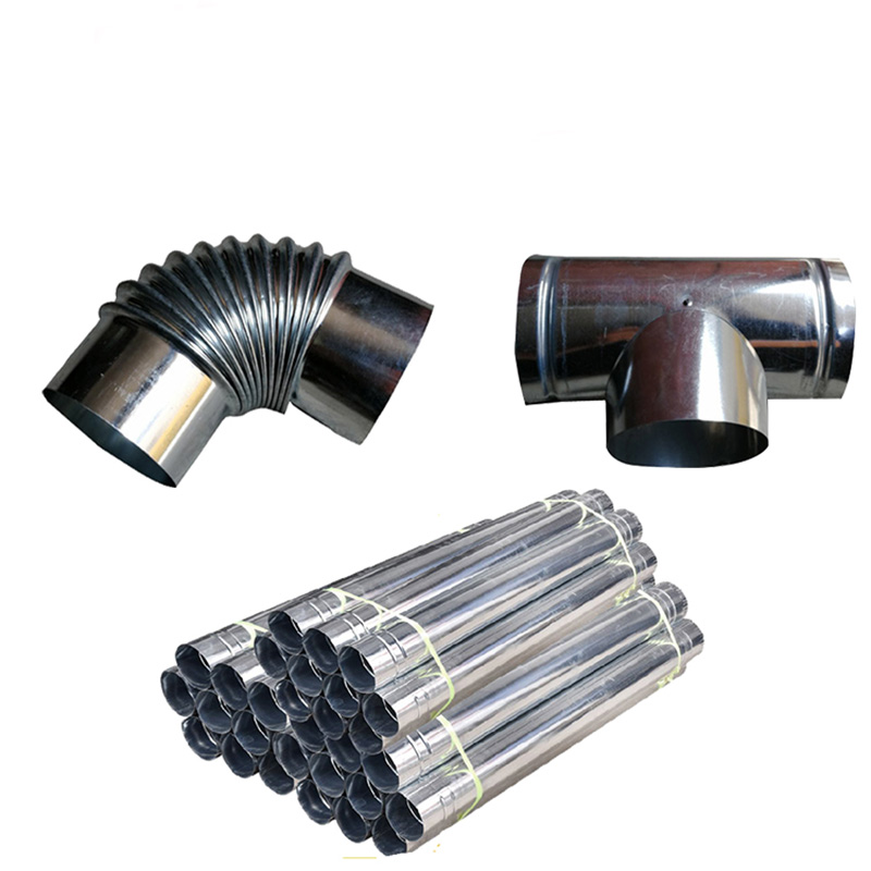 Thickened White Iron Sheet Stove Chimney Home Heating Stove Smoke Pipe Firewood Stove Honeycomb Charcoal Smoke Exhaust Pipe Tobacco Cylinder