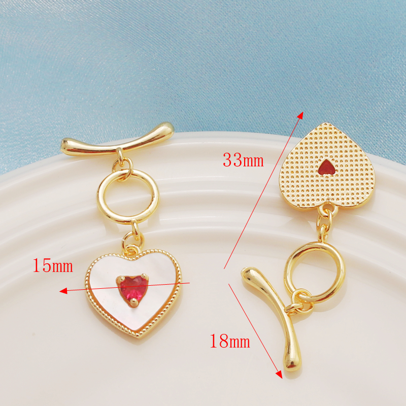 1 Piece Simple Style Heart Shape Alloy Plating Inlay Jewelry Accessories display picture 1