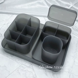 Японская прозрачная система хранения для маникюра в банке, матовый держатель для ручек, ватные диски, настольный комплект