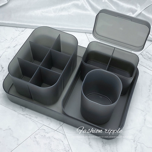 Японская прозрачная система хранения для маникюра в банке, матовый держатель для ручек, ватные диски, настольный комплект