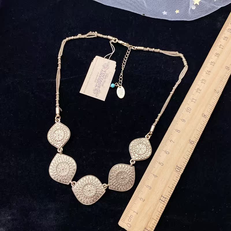 19Necklace Simplicity Versatile fashion temperament Inlaid diamond atmosphere personality Retro Port style new pattern tide ce519