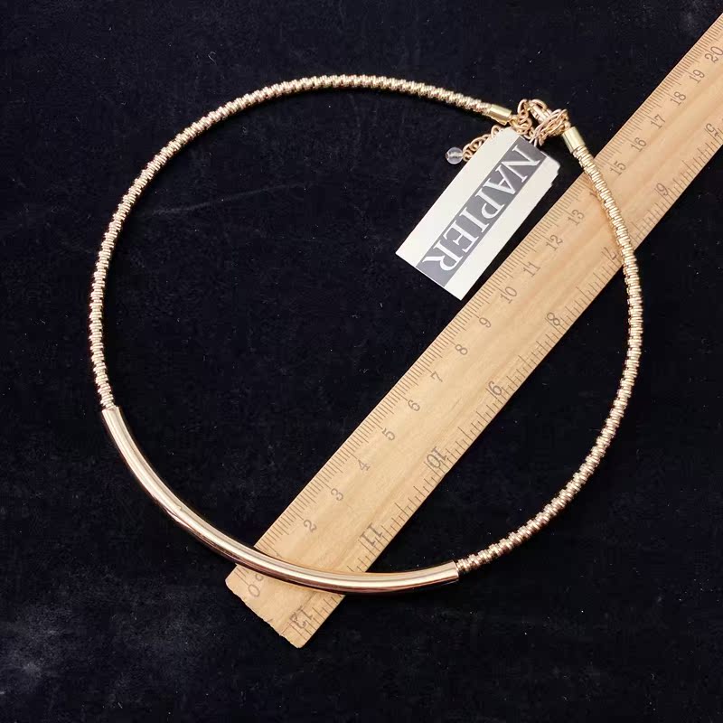 10Necklace Simplicity Versatile fashion temperament Inlaid diamond atmosphere personality Retro Port style new pattern tide ce519