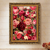 5d diamond painting full of diamonds new bedroom European style light luxury rose living room stickers diamond flower blooming rich cross stitch diamond embroidery