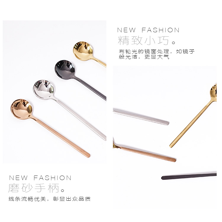 304 thép không gỉ muỗng cà phê sáng tạo frosting xử lý trộn muỗng sữa chua muỗng đồ dùng cà phê tráng miệng muỗng Châu Âu muỗng đồ pha cafe
