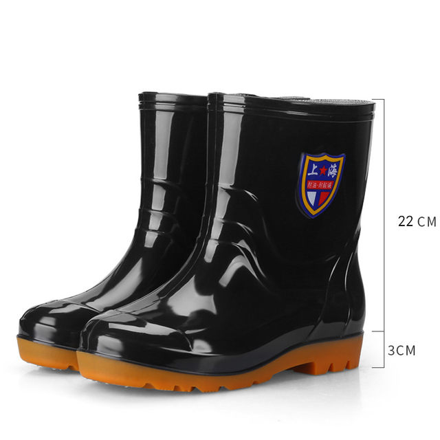 Rain boots men's waterproof water shoes rain boots men's high tube medium tube short tube low top kitchen adult ເກີບຢາງພາລາ water boots casual