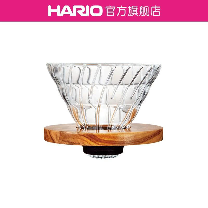 【Cửa hàng hàng đầu】 Kính cường lực chịu nhiệt HARIO V60 pha cà phê nhỏ giọt lọc bằng gỗ ô liu VDG - Cà phê