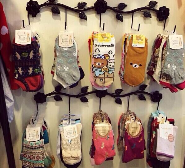 Iron Art Socks Display Rack Clothing Store Shelf Hooks Upper Wall Boxed Underwear Underwear Racks Hanger Clotheshorse