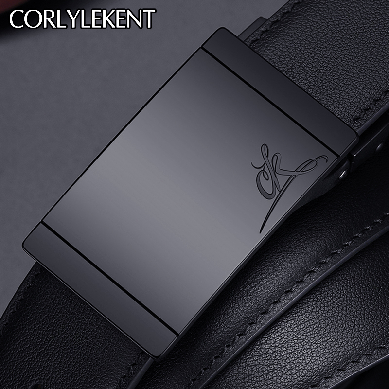 Belt men's leather men's belt new smooth buckle belt plate buckle belt for young people real cowhide belt CO-108