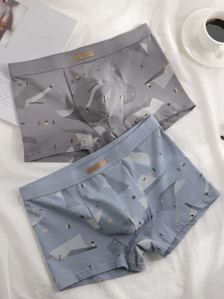 Japanese men's underwear pure cotton antibacterial incognito comfortable breathable youth boxers Modal mid-waist boxers