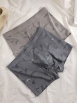 Mens underwear pure cotton antibacterial breathable and comfortable youth personality tide loose boxer pants seamless mid-waist boxer shorts