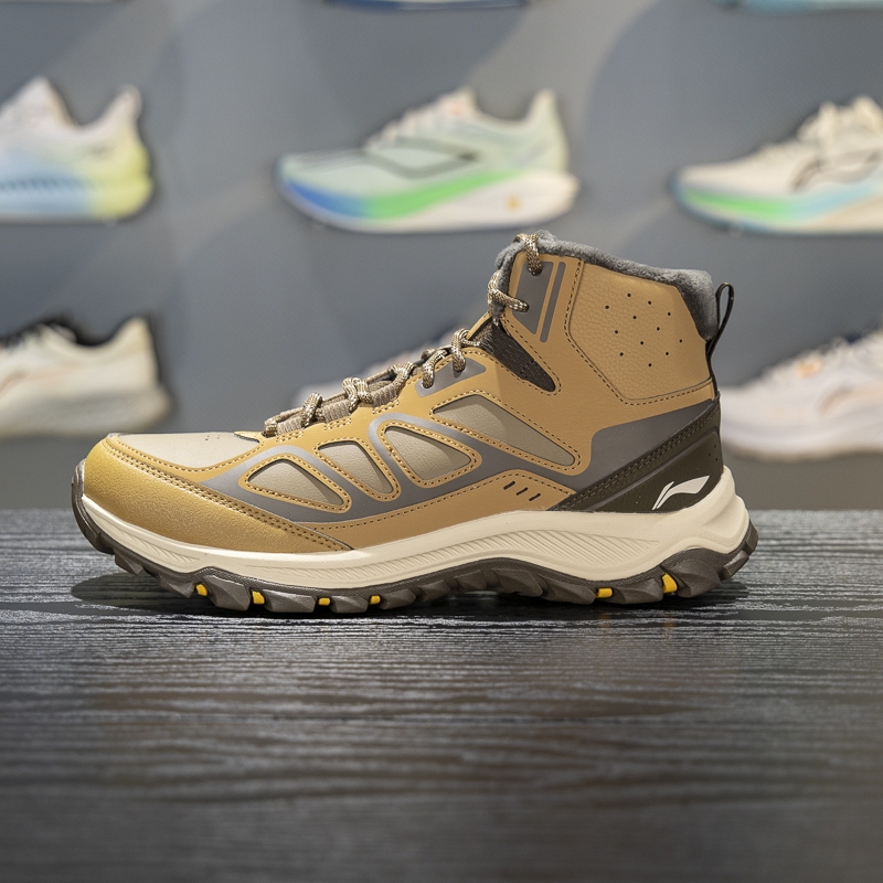 Li Ning Men's Mid-Top Casual Shoes 2025 Winter New Product Fleece-Lined Warmth Classic Versatile Sports Shoes Agcv437