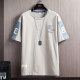 New trendy shirt summer t-shirt T-shirt sleeves men's short-sleeved ice silk silk upper neck clothes 2024 loose half-shirt