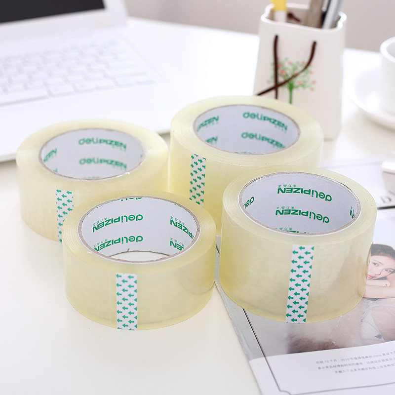 Deli transparent tape Sealing tape Express sealing cloth Continuous sticky strong packing tape paper