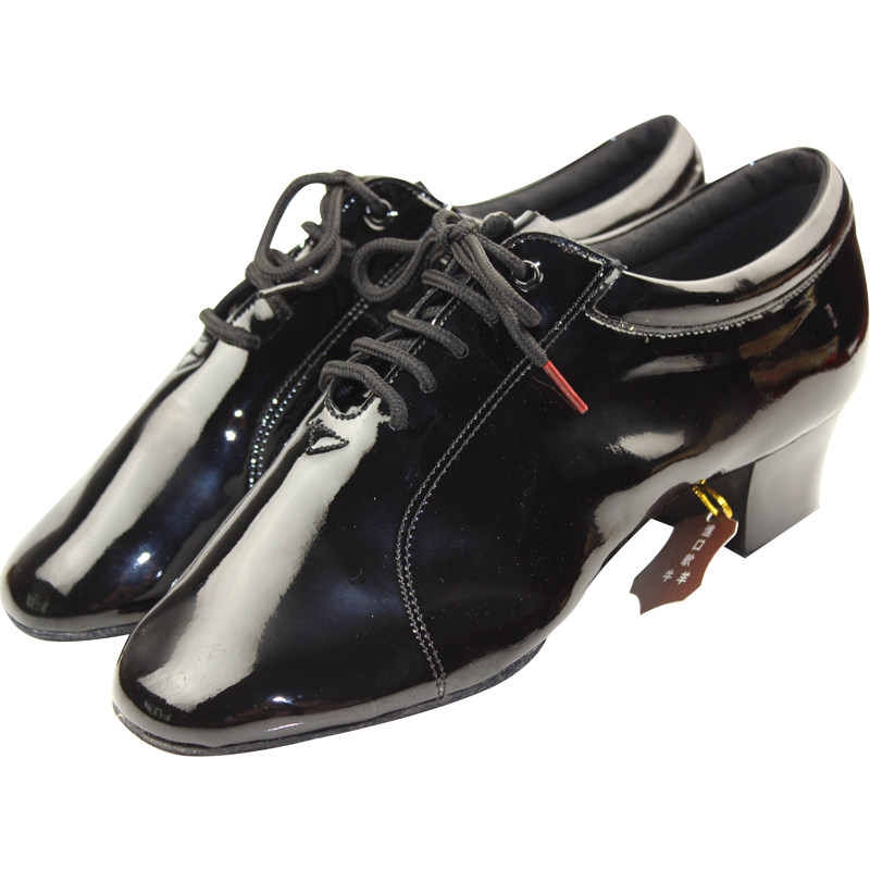 Professional men's bright leather Latin dance shoes imported patent leather two-point bottom Betty dance shoes 419 GB dance shoes soft-soled shoes