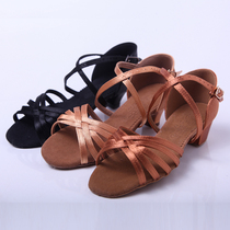 Childrens Latin dance shoes dance shoes Latin shoes soft sole children Betty child 603 skin color medium heel girls