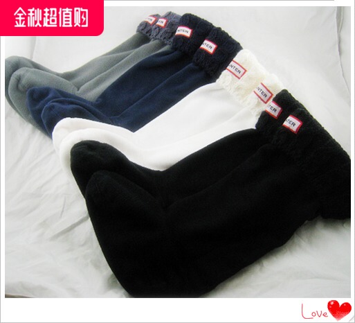 Pair with Long Socks, Rain Boot Liners, Thickened Warm Sock Covers, Wool Socks, Floor Socks, High Tube Socks, Over-The-Knee Solid Color Women's Socks