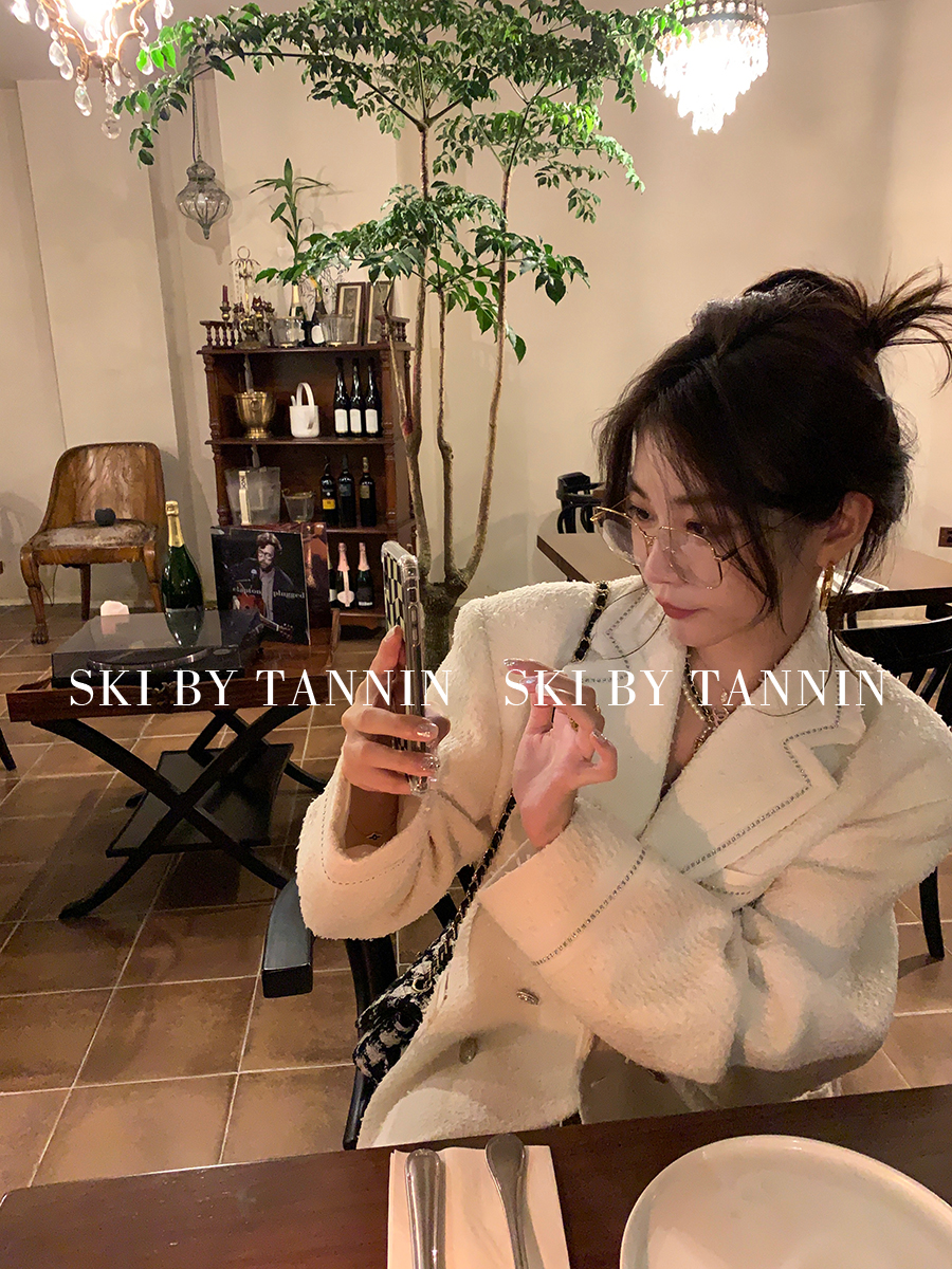 Ski by Tannin woven Xiaoxiang suit women's 2022 autumn new all-match loose temperament suit top