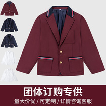 Childrens British College style male and female children Maroon navy blue suit slim version jacket Autumn shirt School uniform trousers