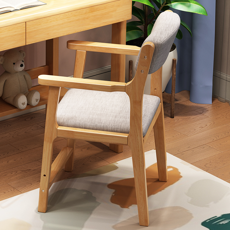 All solid wood children's home lift chair learning chair primary school students writing seat anti-hunchback stool armrest chair