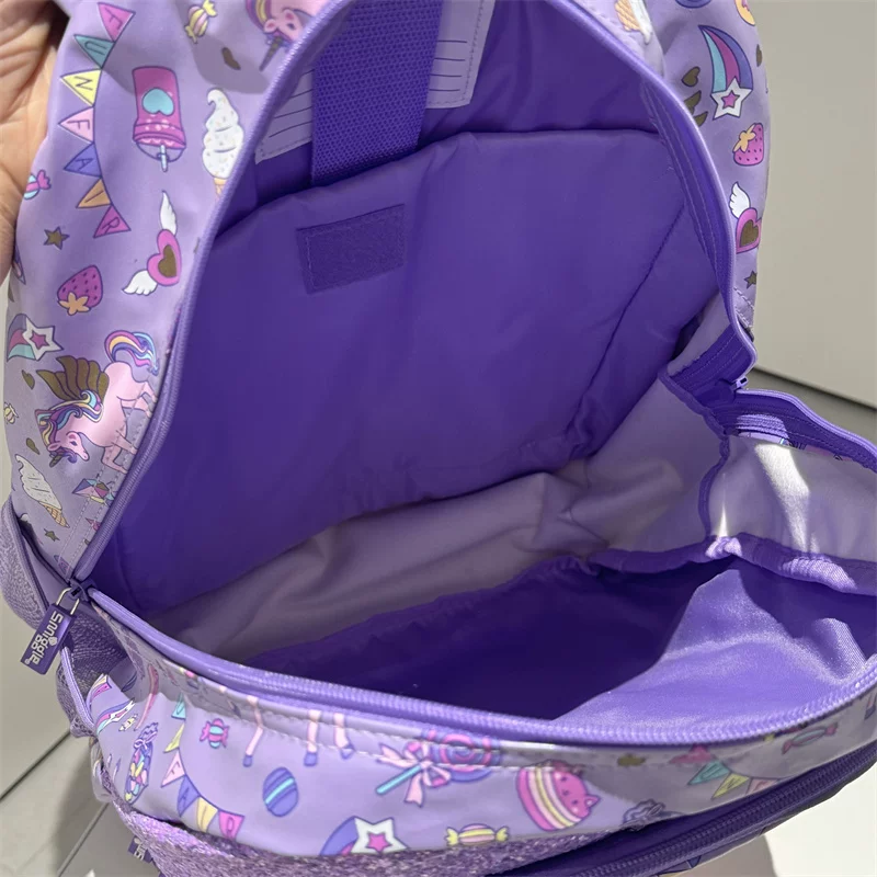 Австралийская школьная сумка Smiggle розовая лазерная лошадь через плечо многофункциональное хранение 1–6 первоклассников рюкзак набор для еды