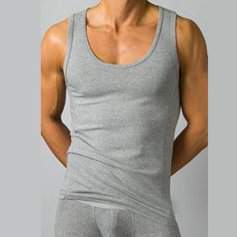 Customized sports fitness training low-chest vest male chest muscle loose hurdles iron sleeveless shirt bottom cotton tide