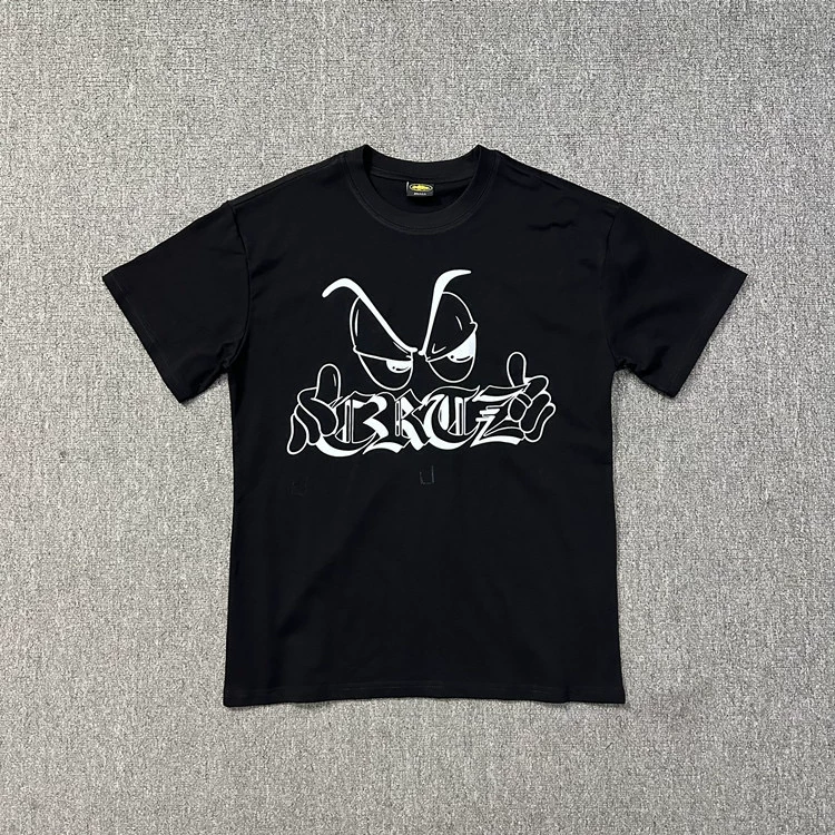 Американский Corteiz топы серия Alcatraz с HD-печатной графикой, Gothic Dark Style, короткий рукав, модная бренда одежда