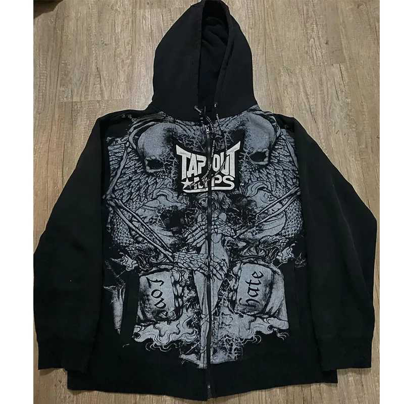European and American Street Style Tapout Printed Zipper Hooded Sweatshirt Y2K Unisex Casual Versatile Jacket Top European and American Street Style Tapout Printed Zipper Hooded Sweatshirt Y2K Unisex Casual Versatile Jacket Top