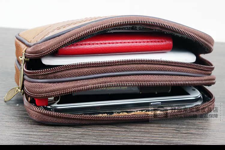Túi da mới điện thoại di động 6,3 inch 6 inch nam đeo ví da ví đa năng túi da túi chéo - Túi điện thoại túi đeo