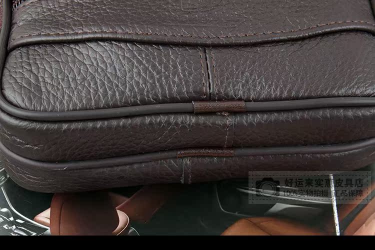 2019 mới thực sự túi vành đai da bò 6 inch dây kéo đôi đa chức năng thay đổi chéo bộ điện thoại di động - Túi điện thoại túi đeo chéo mlb