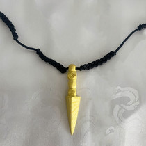 Padmasambhavas walking stick made of small tiller wood and career prong with black and wrathful nine deities diamond rope