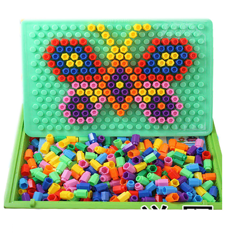 100 Variable Wisdom Magic Wand Disc Combo of Plugboard Building Block Toys Mushroom Nail Puzzle Children Puzzle Power Toys