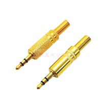Gold plated 3 5mm headphone plug sound HiFi dual track stereo DIY fever power amplifier microphone line converter