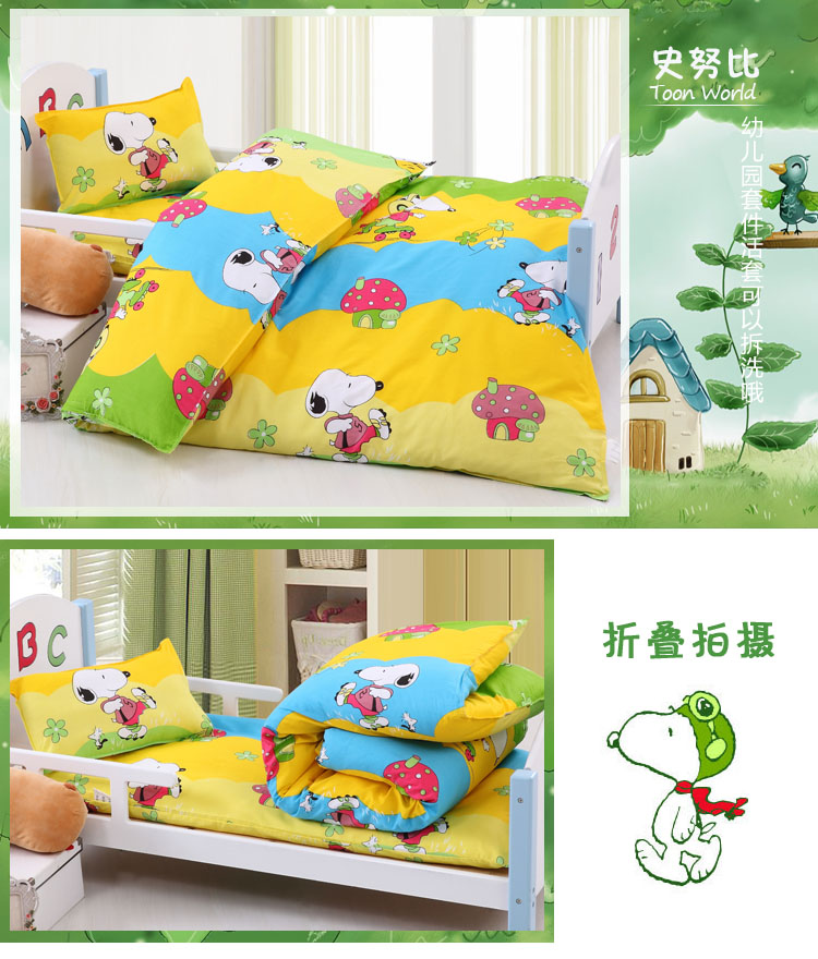 Mẫu giáo chăn ba mảnh trẻ em nap quilt bông bé chăn mùa xuân, mùa hè, mùa thu và mùa đông bé bộ đồ giường cotton ga trải giường cho em bé	