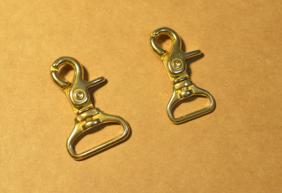 Handmade Leather Five Gold Accessories Precision Casting Wallet Hook Buckle Pure Bronze Dog KEY BUTTON BUCKLE DIY HARDWARE