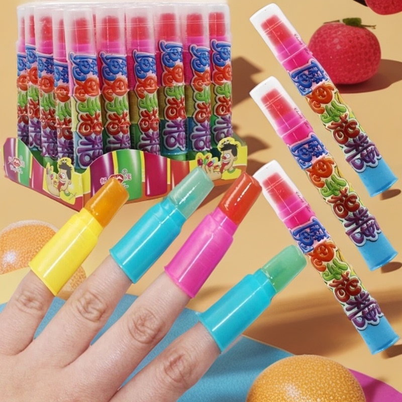 Toy Devil Finger Candy Fruit Fingertip Magic Finger Candy Lipstick Candy Diamond Lollipop Kids Fun Candy Snacks