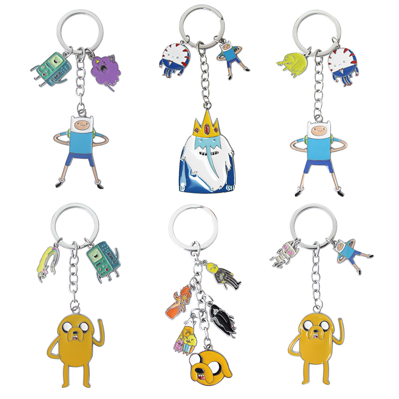 Adventure Time Merchandise Cartoon Animation Finn the Human Dog Popsicle Small Pendant Keychain Key Ring Ornament