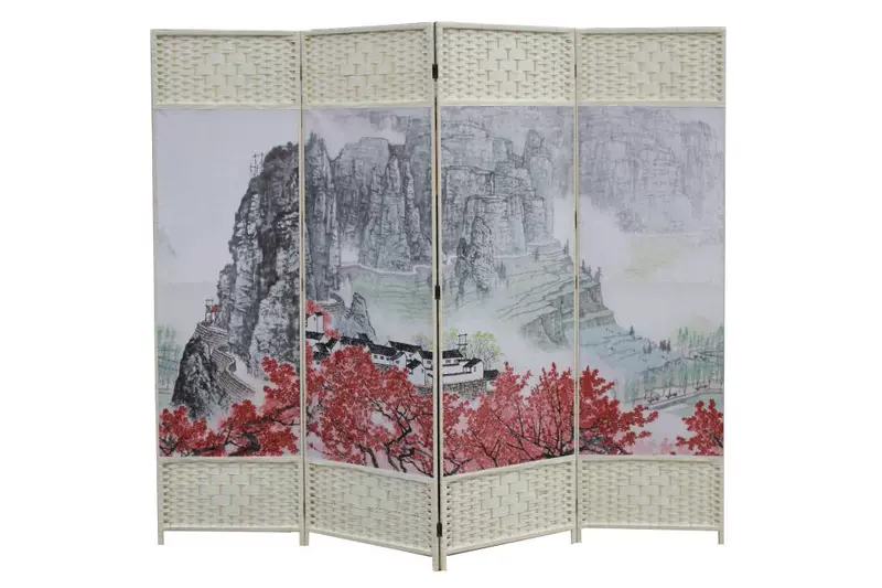 Thời trang vải màn hình phân vùng rơm cỏ gỗ phòng khách cửa sổ hoa nhà khách sạn văn phòng màn hình gấp màn hình hiên - Màn hình / Cửa sổ vách ngăn gỗ phòng khách