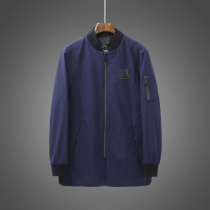 Waterproof Press Glue Zipper Foreign Trade Mens Factory Cut Mark Tail Goods Baseball Collar Medium Long Jacket Jacket Male Tide