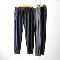 Self-retention recommended drop slippery four-sided elastic Foreign Trade mens spring and summer thin trousers casual pants closing pants